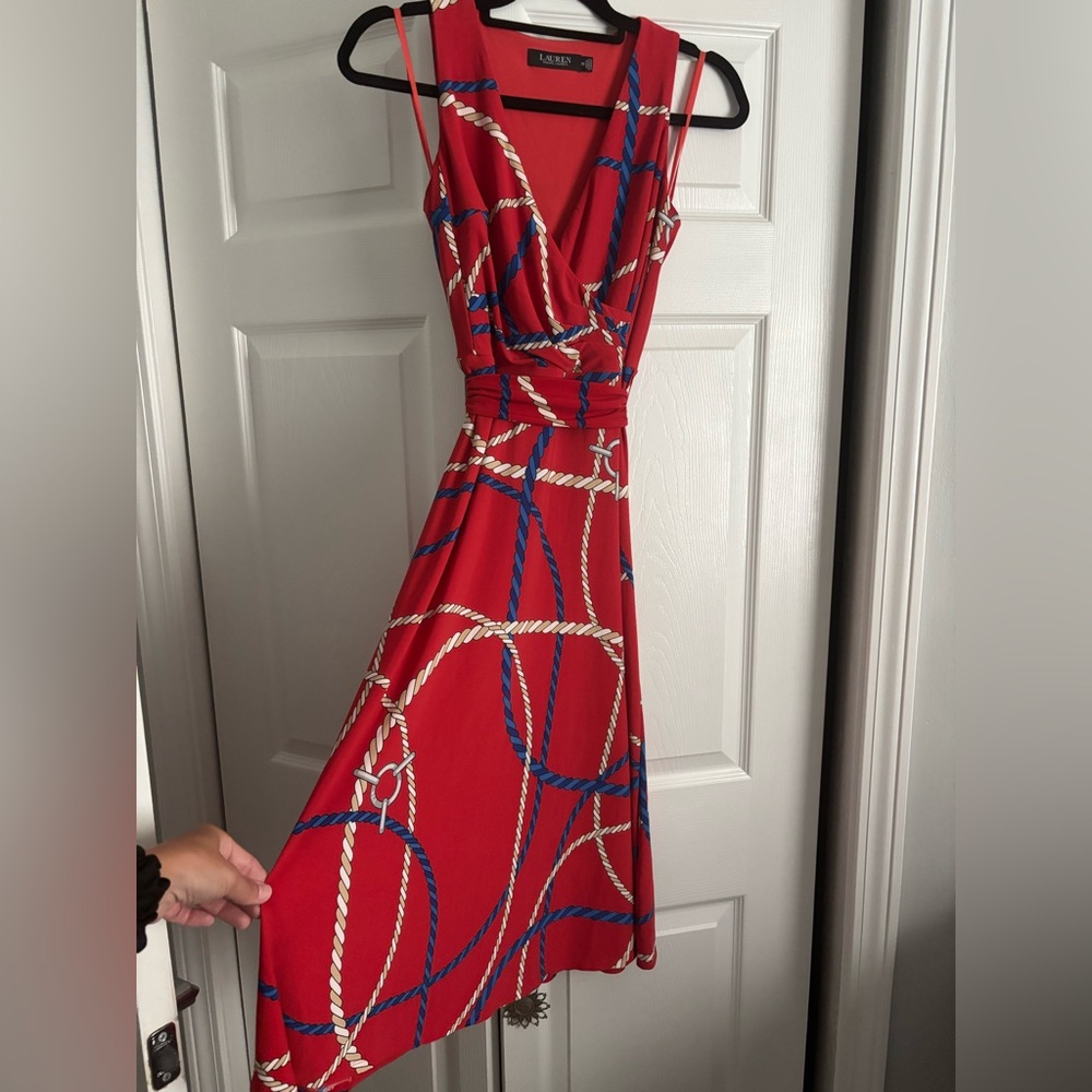 Lauren: Ralph Lauren Red and Blue Nautical Maxi Dress